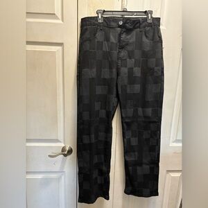 Mens Black Checkered Pants